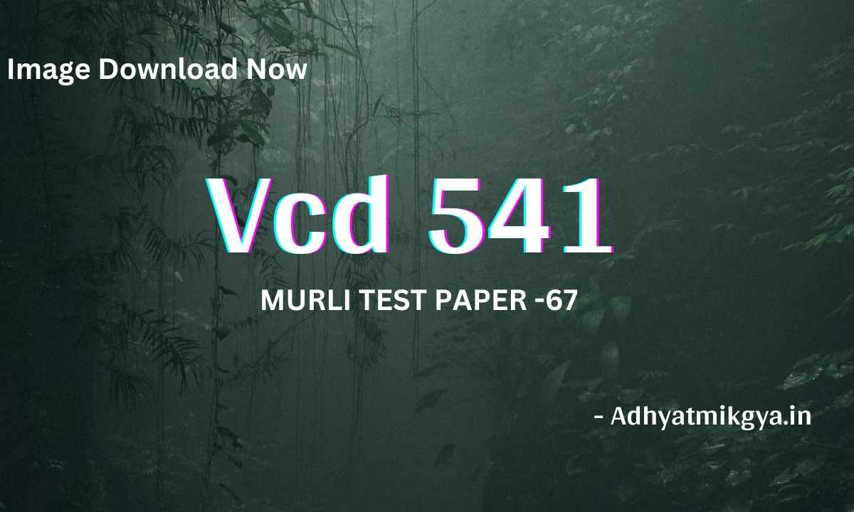 VCD 541 | MURLI TEST PAPER 67 | Image Download Now | Adhyatmik Gyan